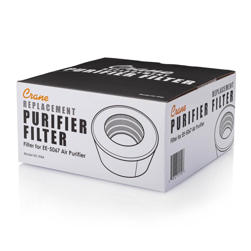 Crane فلتر استبدال جهاز تنقية الهواء الأصلي من كرين لطراز EE-5067، فلتر HEPA استبدال لطراز HS-1944، عبوة من 1، ترشيح ثلاثي المراحل لتحسين جودة الهواء الداخلي - Image 4